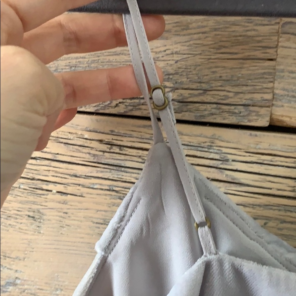 Jcrew Crushed Ruffle Velvet Tank Grey - Picture 5 of 5